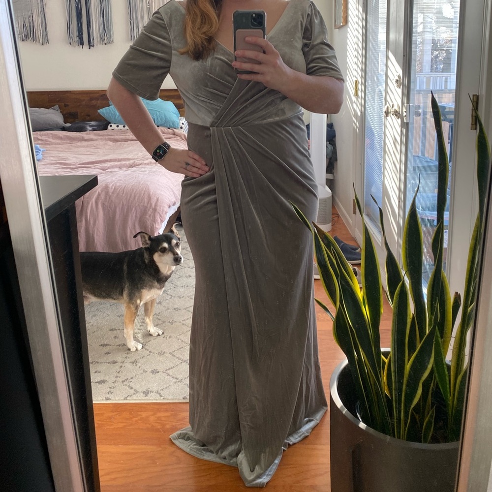 Revelry Giselle sage velvet dress